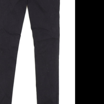 Primark Womens Black Cotton Skinny Jeans Size 6 L28 in Regular Zip