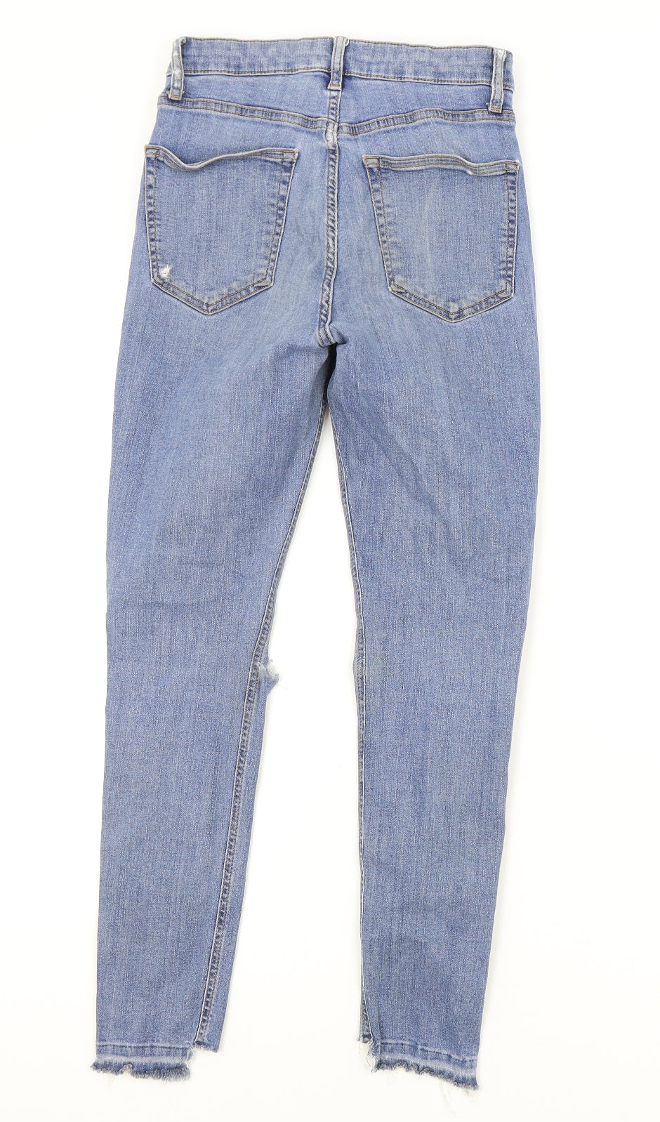 Topshop Womens Blue Cotton Skinny Jeans Size 28 in L30 in Regular Zip