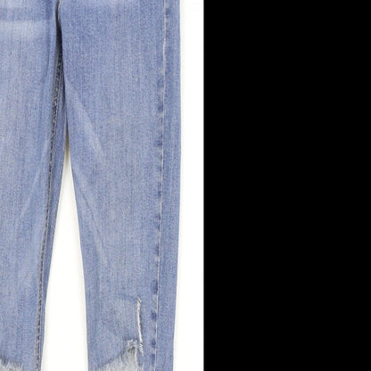 Topshop Womens Blue Cotton Skinny Jeans Size 28 in L30 in Regular Zip