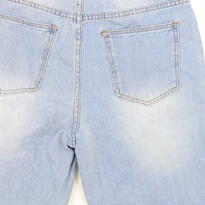 SheIn Mens Blue Cotton Bermuda Shorts Size S L9 in Regular Zip - Distressed