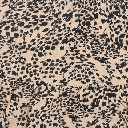 New Look Womens Beige Animal Print Viscose Peasant Skirt Size 10 - Leopard Print