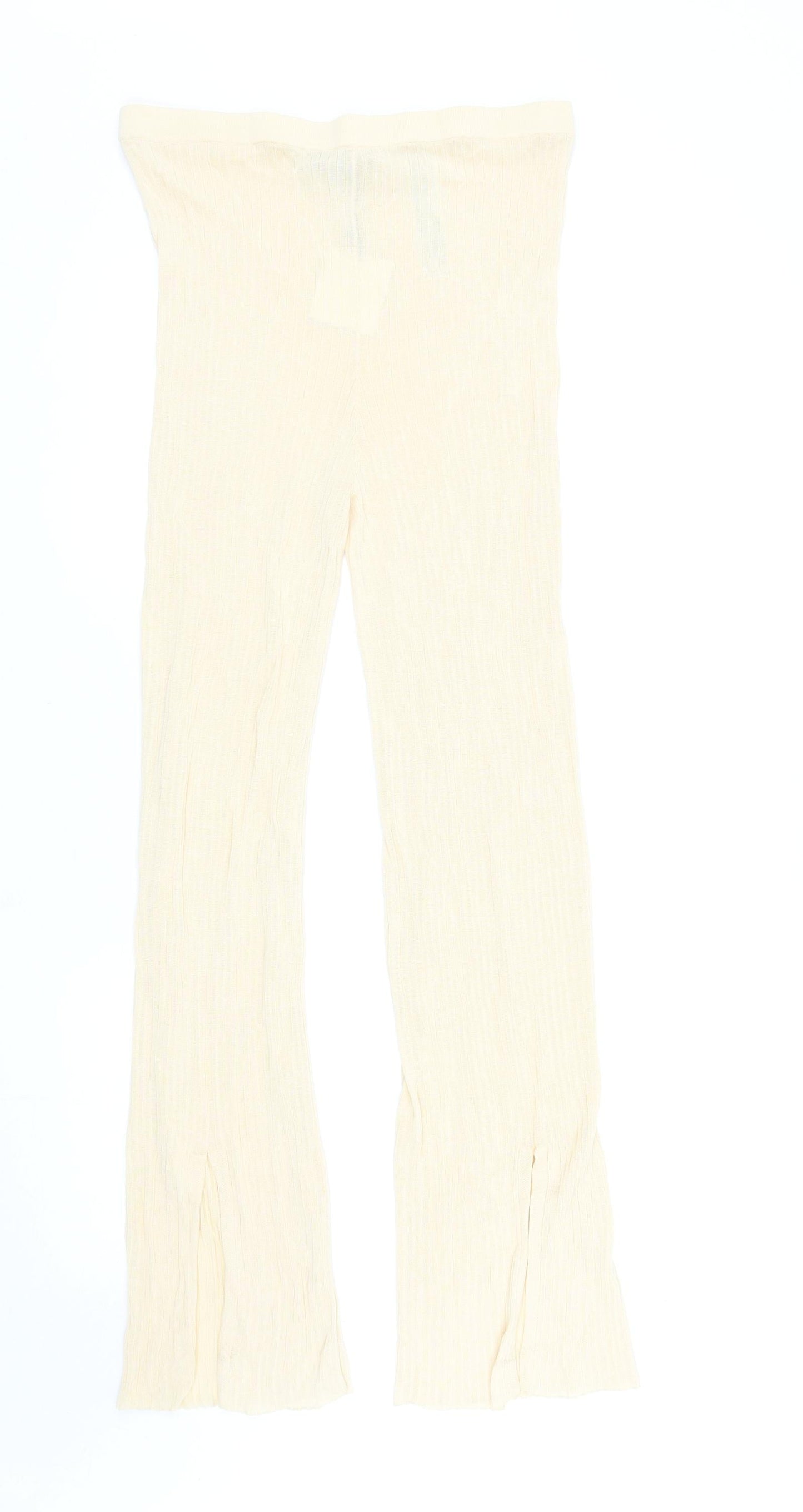 Womens UK Size L Zara Regular Fit  Beige Trousers