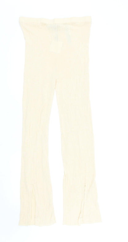 Womens UK Size L Zara Regular Fit  Beige Trousers