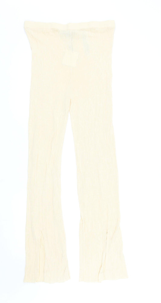 Womens UK Size L Zara Regular Fit  Beige Trousers