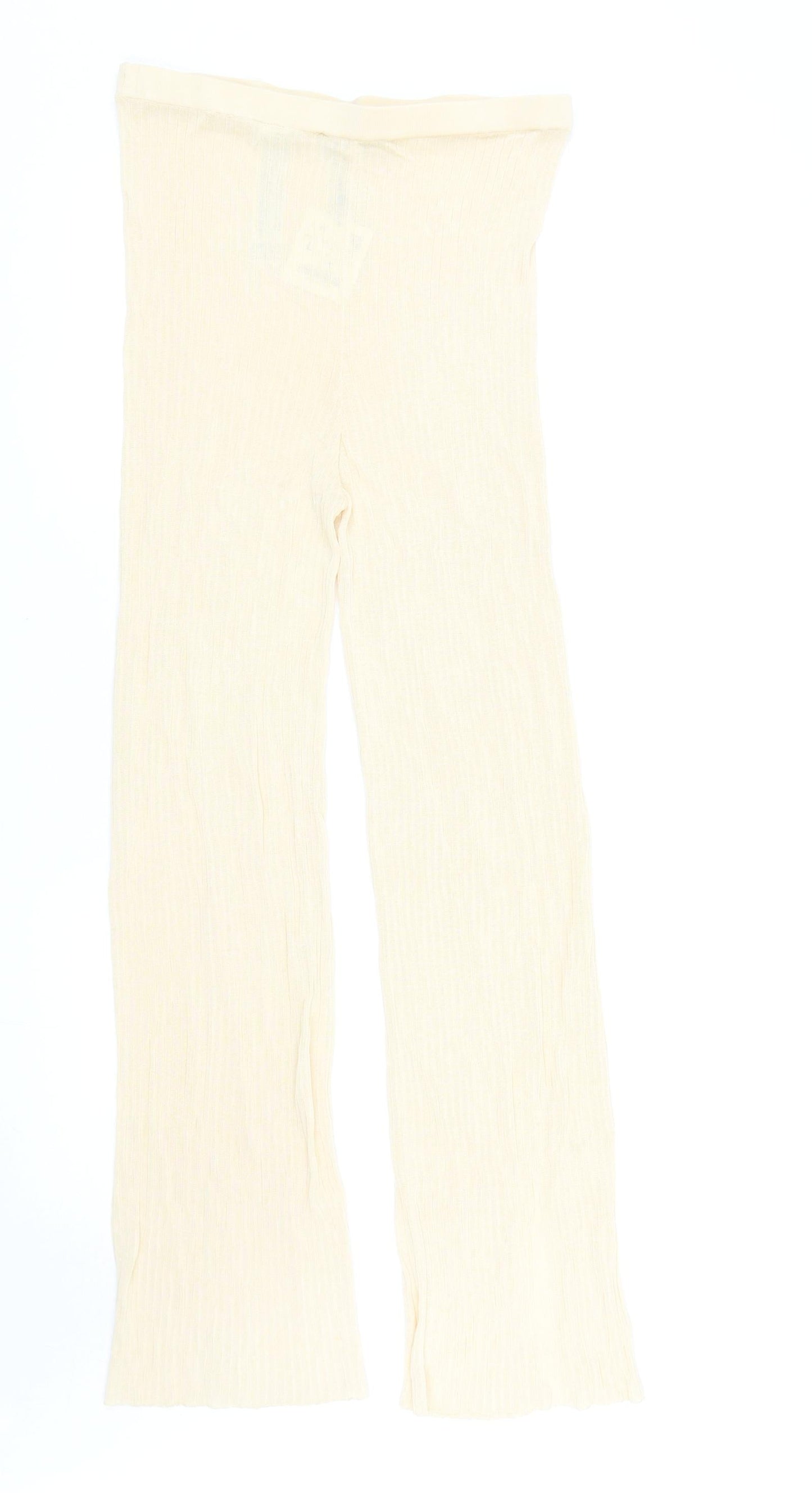 Womens UK Size L Zara Regular Fit  Beige Trousers