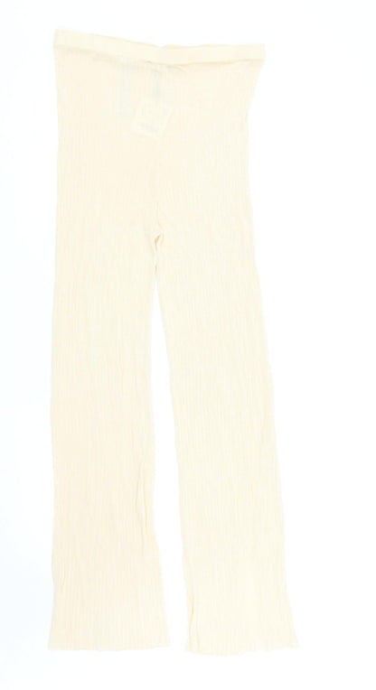 Womens UK Size L Zara Regular Fit  Beige Trousers