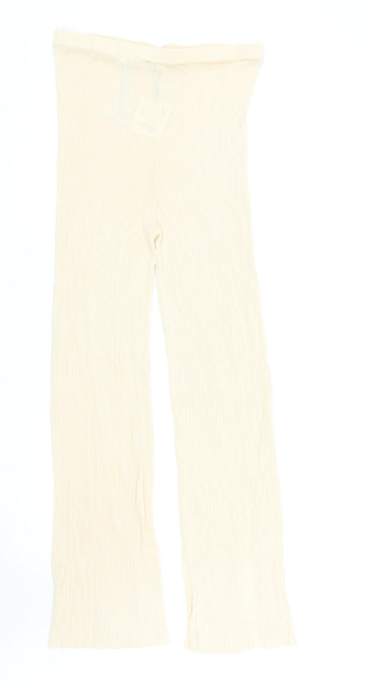 Womens UK Size L Zara Regular Fit  Beige Trousers