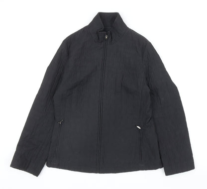 Preworn Womens Black Jacket Size 10 Zip
