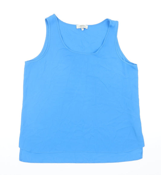 Papaya Womens Blue Polyester Basic Tank Size 14 Scoop Neck