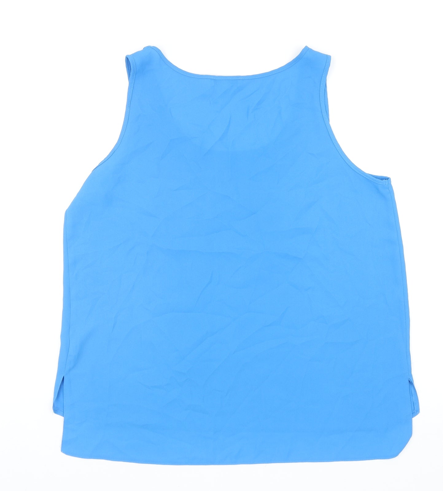 Papaya Womens Blue Polyester Basic Tank Size 14 Scoop Neck
