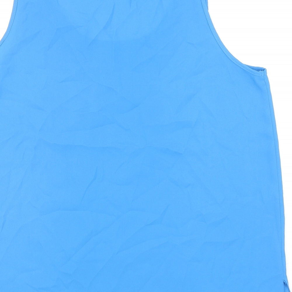 Papaya Womens Blue Polyester Basic Tank Size 14 Scoop Neck
