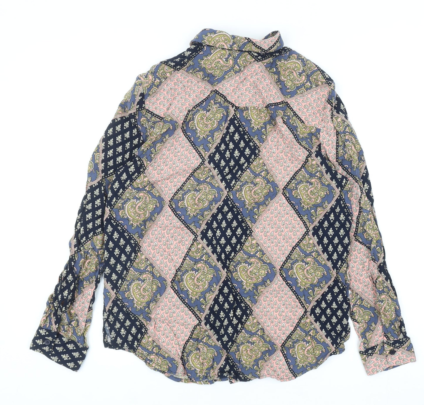 Womens UK Size 8 Topshop Multicoloured Basic Button-Up