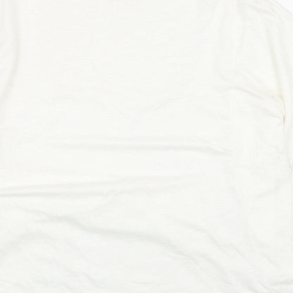 TU Womens White Viscose Basic Blouse Size 16 Boat Neck - Lace Detail