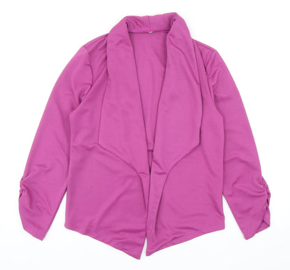 Preworn Womens Purple Jacket Blazer Size L - Ruched Sleeves