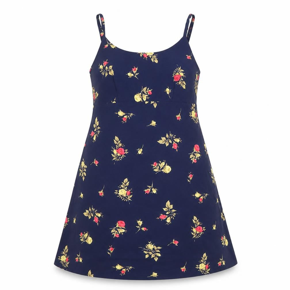 BHS Womens Black Floral Polyester Skater Dress Size 10 Round Neck Pullover