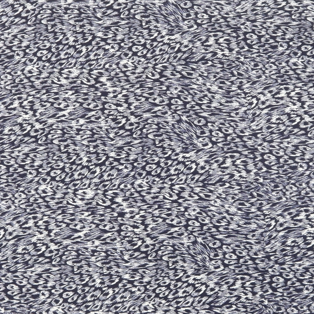 Primark Womens Blue Geometric Polyester Basic Blouse Size 10 V-Neck - Navy blue and white pattern