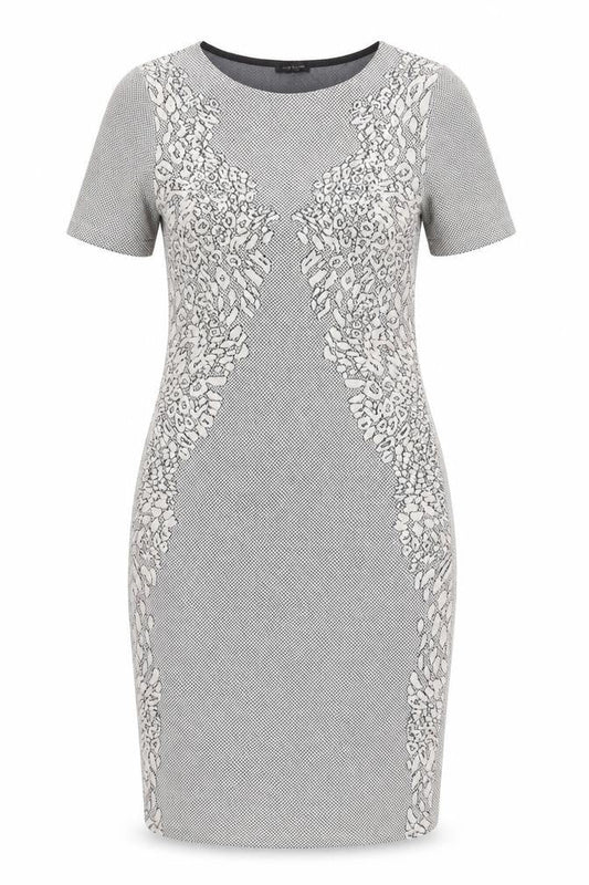 River Island Womens White Geometric Cotton Bodycon Size 6 Round Neck Pullover