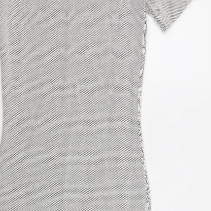 River Island Womens White Geometric Cotton Bodycon Size 6 Round Neck Pullover
