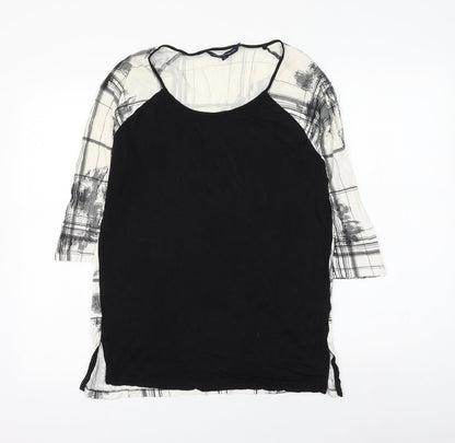 Womens UK Size XS French Connection Black Basic Blouse