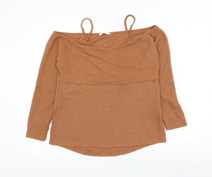 Womens UK Size M Preworn Brown Pullover Jumper