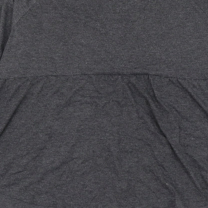 Tasamo Womens Grey Polyester Basic Blouse Size XL Scoop Neck