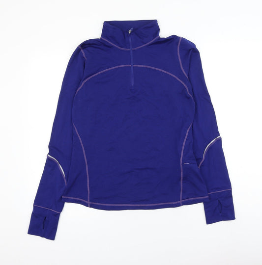 Gap Womens Blue Polyester Pullover Sweatshirt Size M Zip