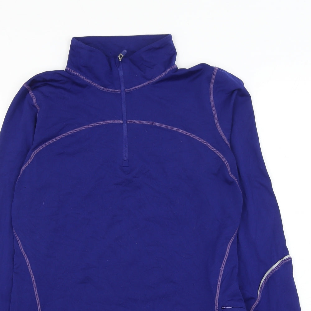 Gap Womens Blue Polyester Pullover Sweatshirt Size M Zip