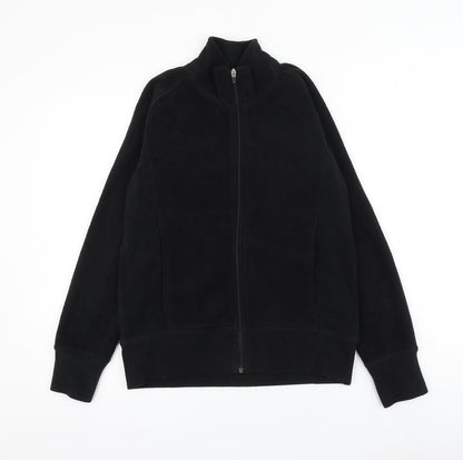 DECATHLON Womens Black Polyester Full Zip Sweatshirt Size 10 Zip