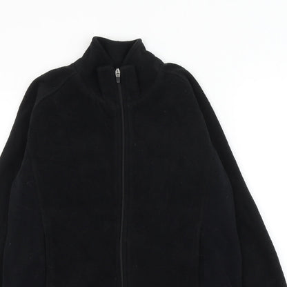 DECATHLON Womens Black Polyester Full Zip Sweatshirt Size 10 Zip