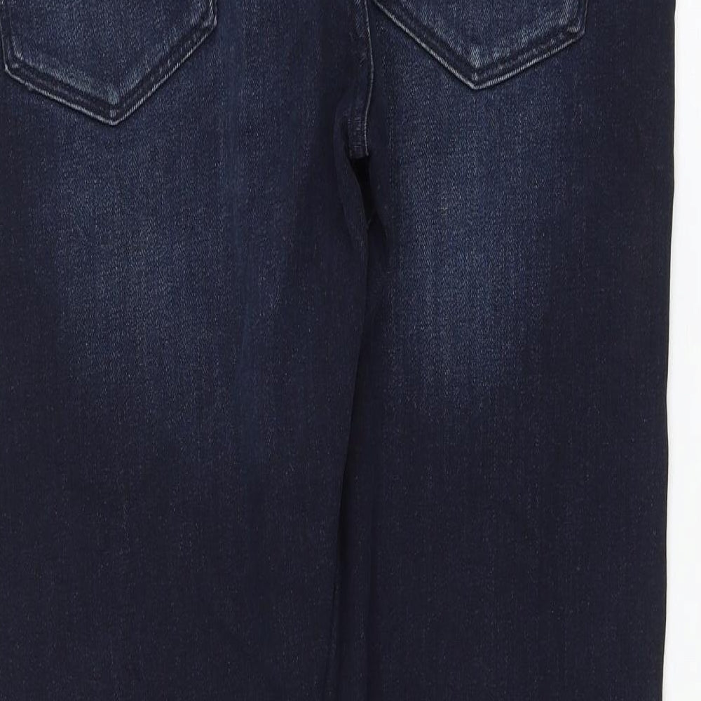 Marks and Spencer Womens Blue Cotton Straight Jeans Size 34 in L31 in Regular Zip