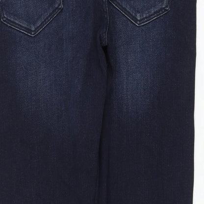 Marks and Spencer Womens Blue Cotton Straight Jeans Size 34 in L31 in Regular Zip