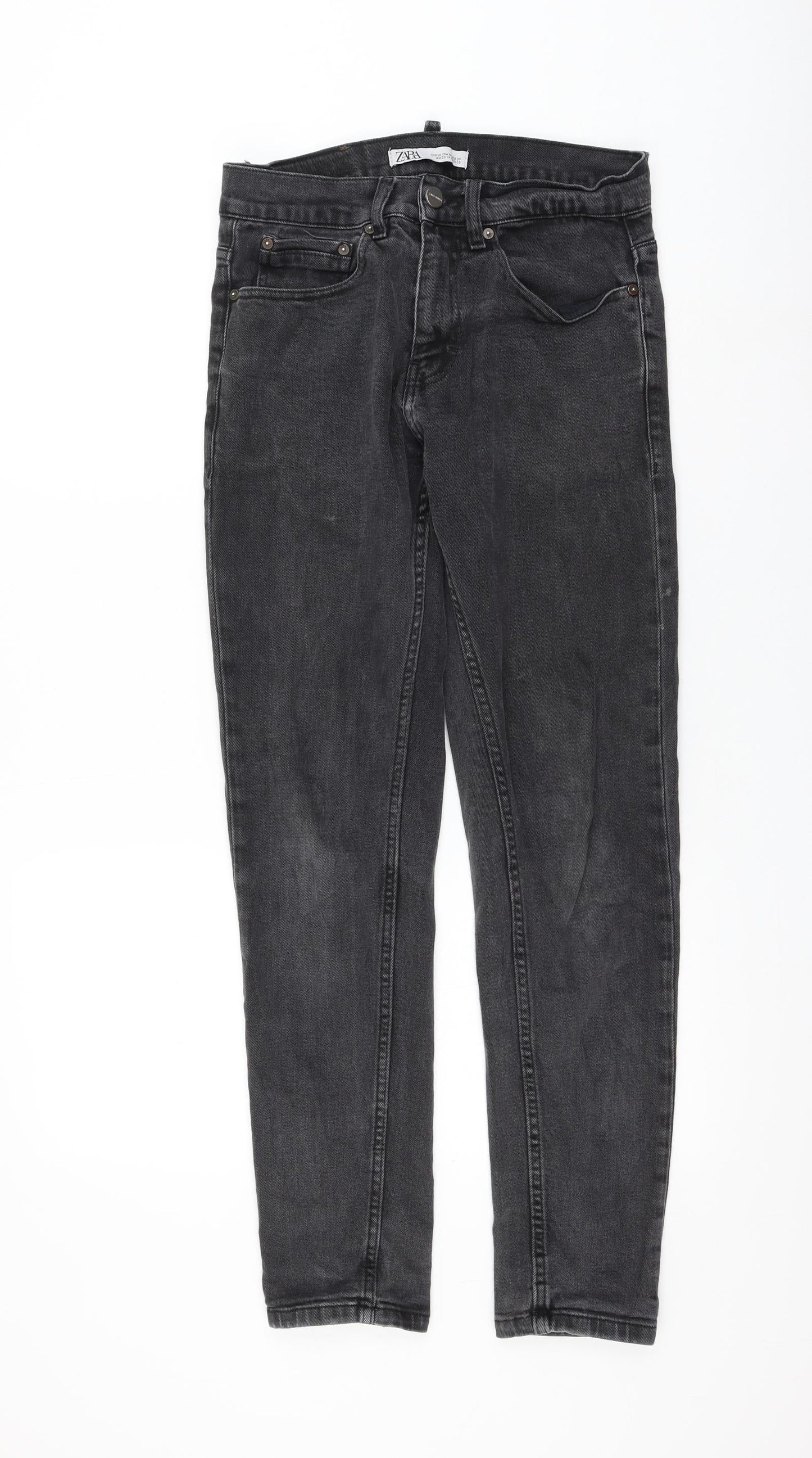 Zara Womens Grey Polyester Skinny Jeans Size 10 L30 in Regular Zip