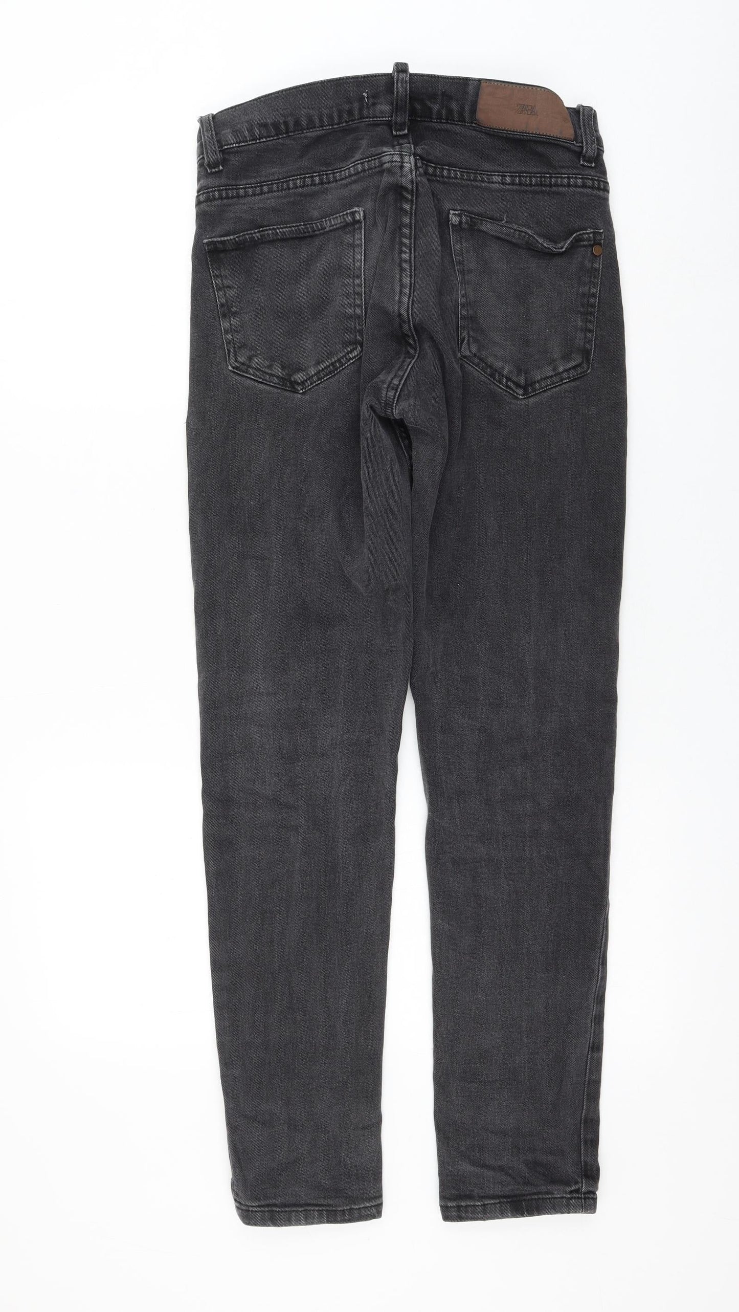 Zara Womens Grey Polyester Skinny Jeans Size 10 L30 in Regular Zip