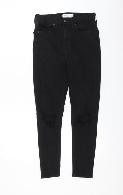 Topshop Womens Black Cotton Skinny Jeans Size 28 in L30 in Regular Zip