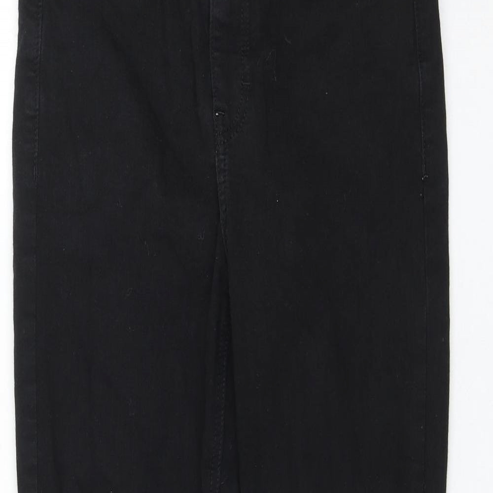 Topshop Womens Black Cotton Skinny Jeans Size 28 in L30 in Regular Zip