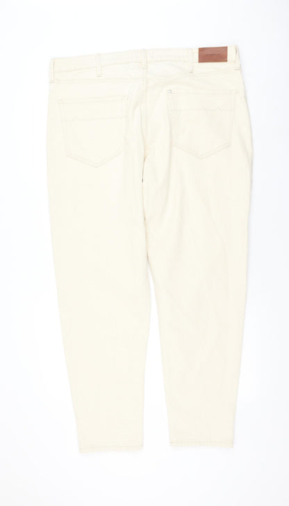 Autograph Womens Ivory Cotton Tapered Jeans Size 40 in L31 in Regular Zip