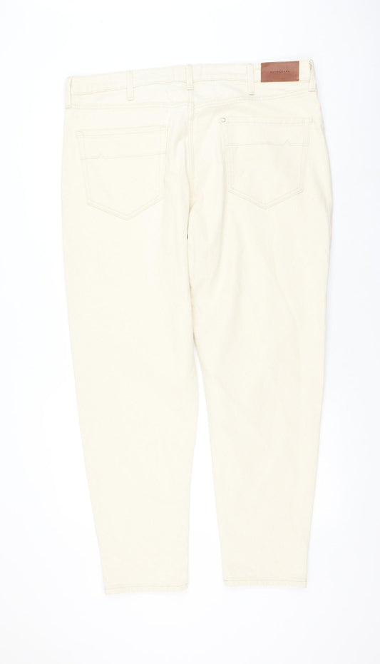Autograph Womens Ivory Cotton Tapered Jeans Size 40 in L31 in Regular Zip