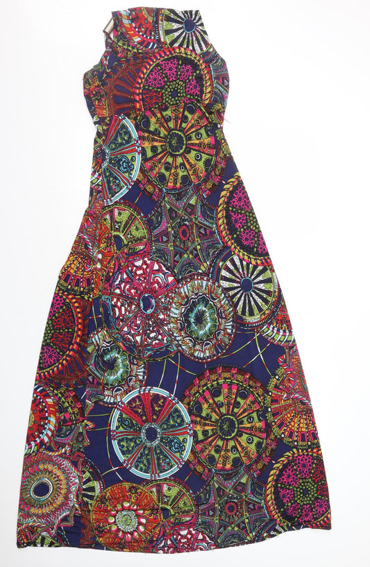 Cameo Rose Womens Multicoloured Geometric Polyester A-Line Size 8 V-Neck Pullover - Padded