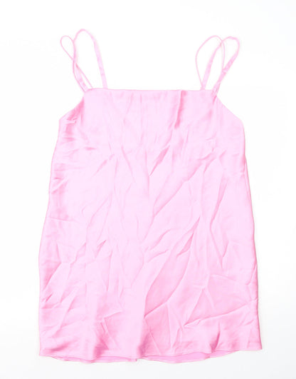 Zara Womens Pink Polyester A-Line Size XL Cowl Neck Pullover