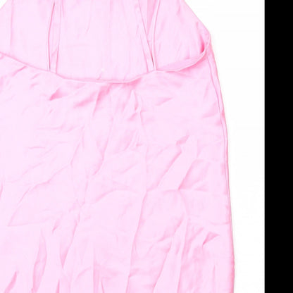 Zara Womens Pink Polyester A-Line Size XL Cowl Neck Pullover