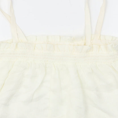 Womens UK Size M Mango White Camisole T-Shirt