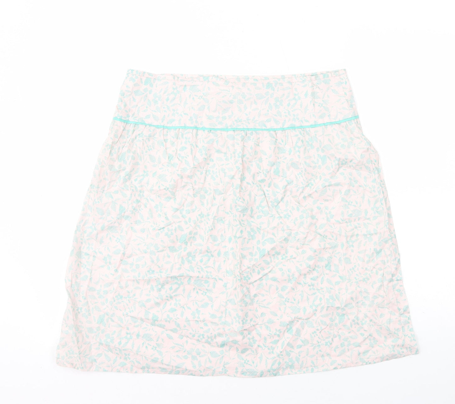 MK Womens Multicoloured Geometric Cotton A-Line Skirt Size 14 Zip