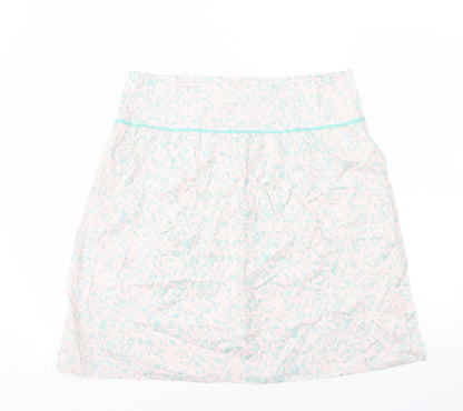 MK Womens Multicoloured Geometric Cotton A-Line Skirt Size 14 Zip