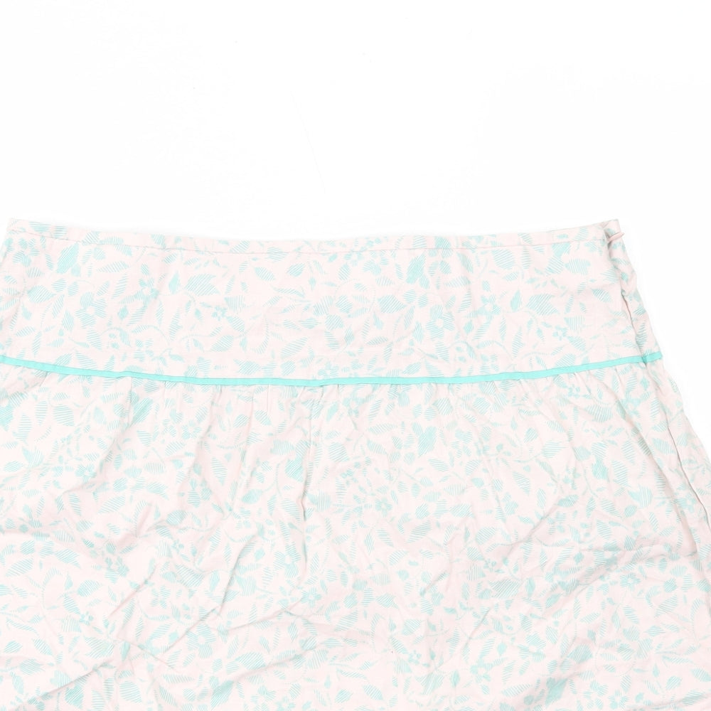 MK Womens Multicoloured Geometric Cotton A-Line Skirt Size 14 Zip