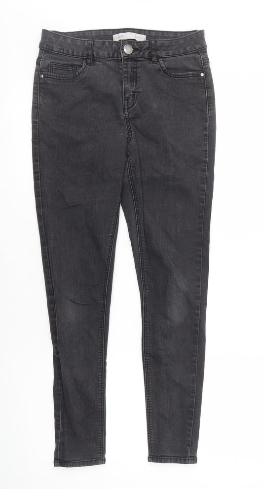 George Womens Black Cotton Skinny Jeans Size 10 L27 in Regular Zip
