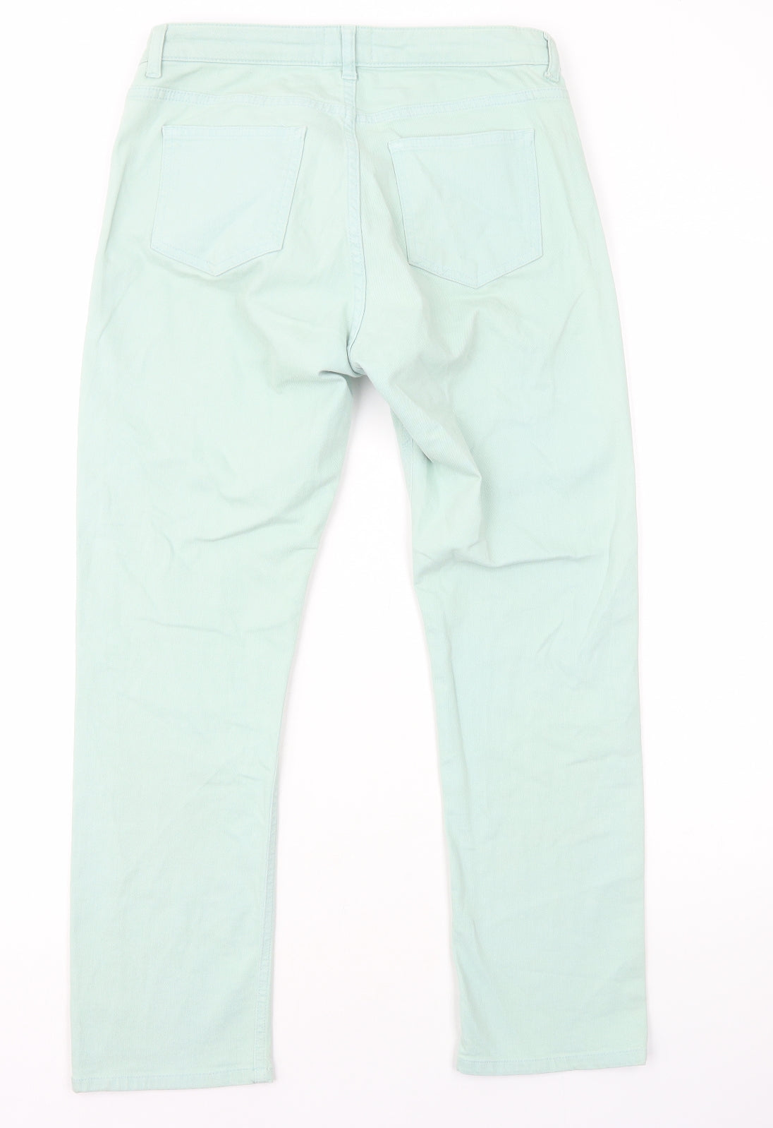 Ghost Womens Green Cotton Straight Jeans Size 12 L26 in Regular Zip