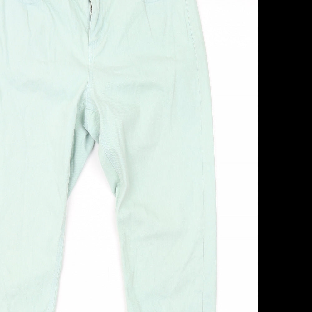 Ghost Womens Green Cotton Straight Jeans Size 12 L26 in Regular Zip
