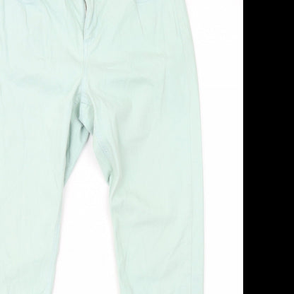 Ghost Womens Green Cotton Straight Jeans Size 12 L26 in Regular Zip