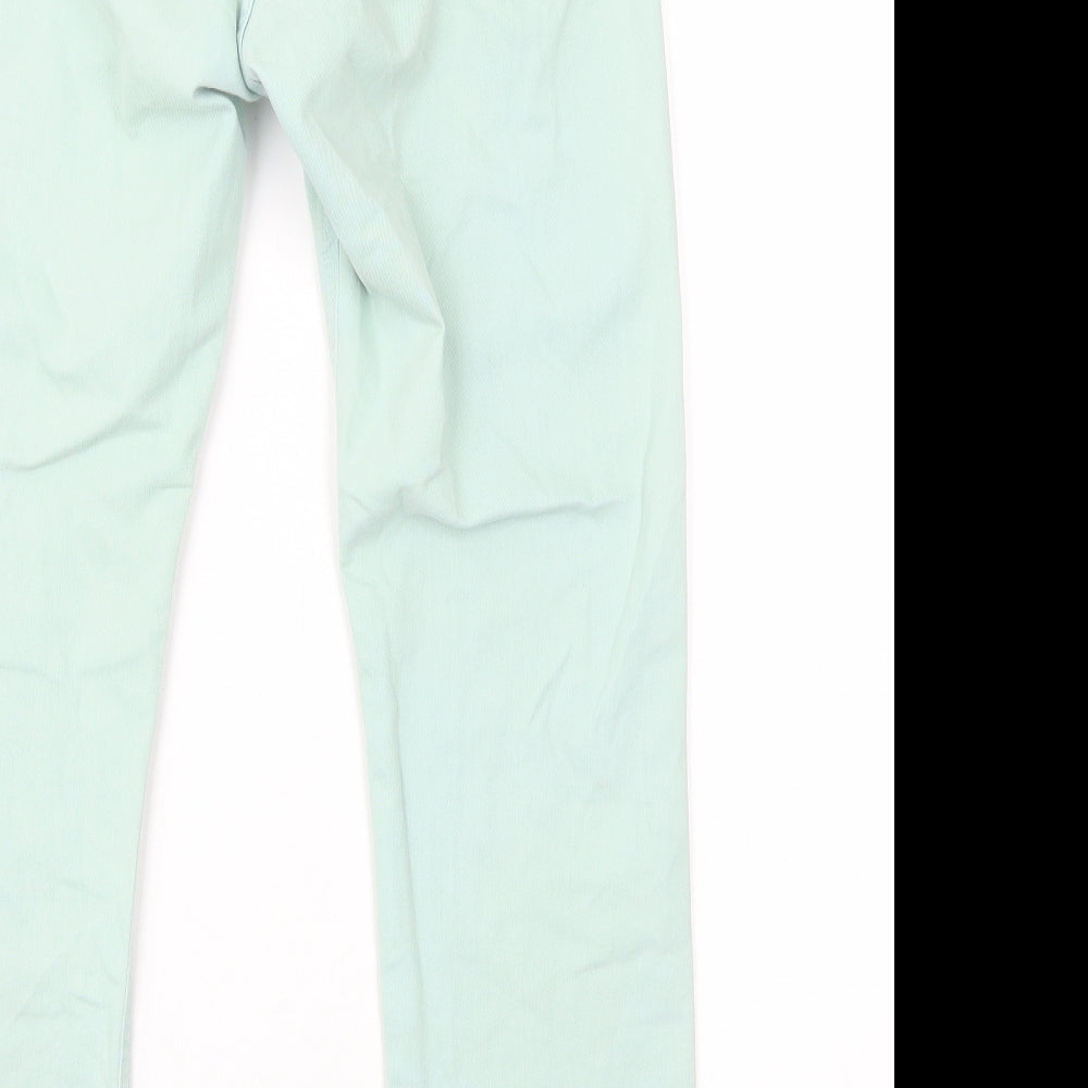 Ghost Womens Green Cotton Straight Jeans Size 12 L26 in Regular Zip