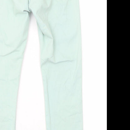Ghost Womens Green Cotton Straight Jeans Size 12 L26 in Regular Zip